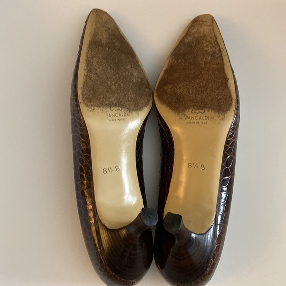 CROCO Pancaldi. Made in Italy. Kitten heel pumps. A classic WORN. Genuine croco - Picture 7 of 15